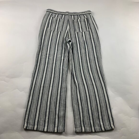 Old Navy Black Natural Stripe Linen Blend Wide Leg Lounge Pant S - Picture 5 of 6